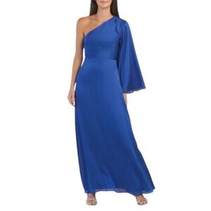 Sachin & Babi Royal Blue One Shoulder Maxi Dress Size 8 Evening Formal